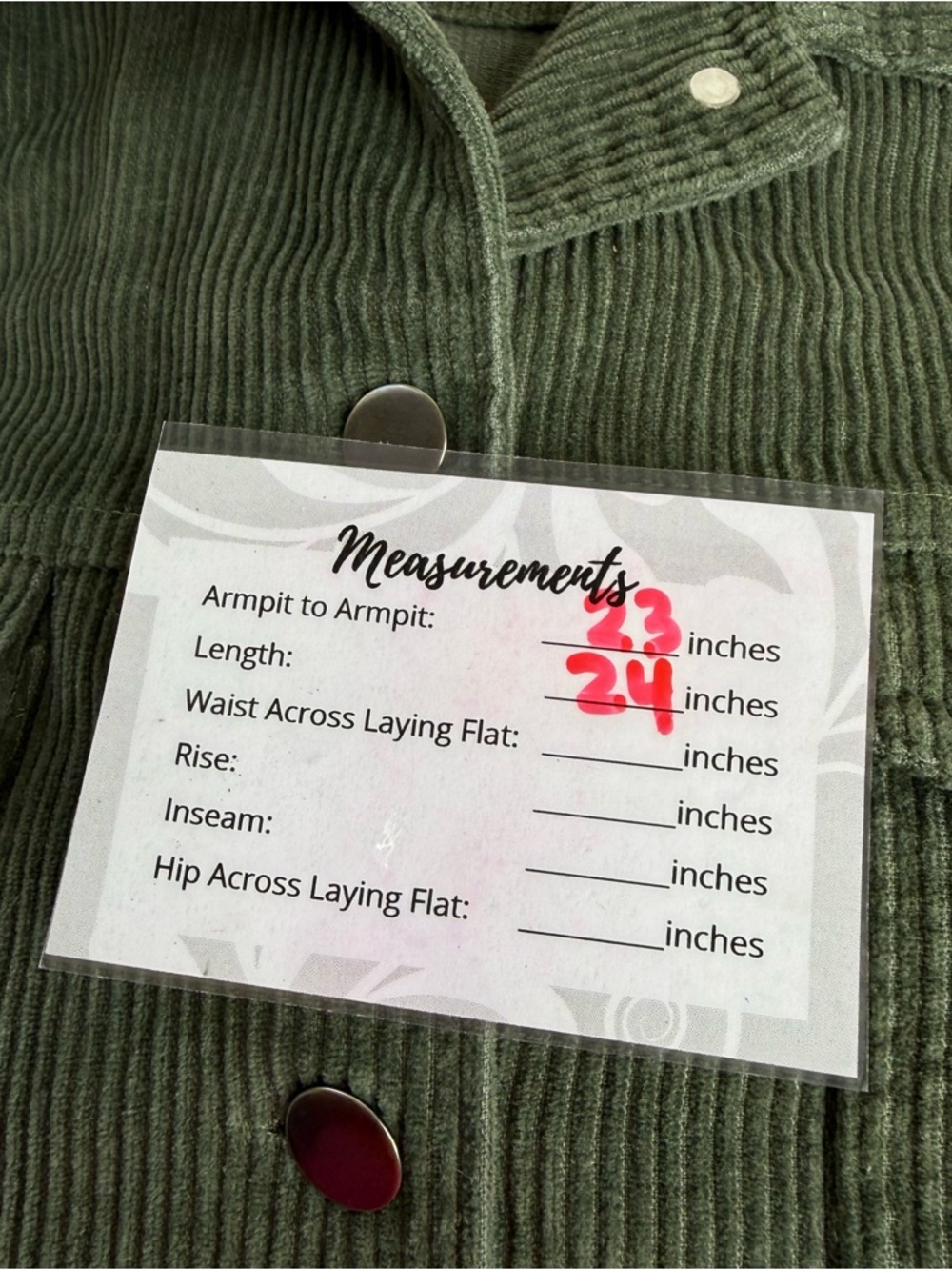 POL Clothing Frayed Hem Corduroy Trucker Green Forest Crop Jacket Sz L - Picture 13 of 14